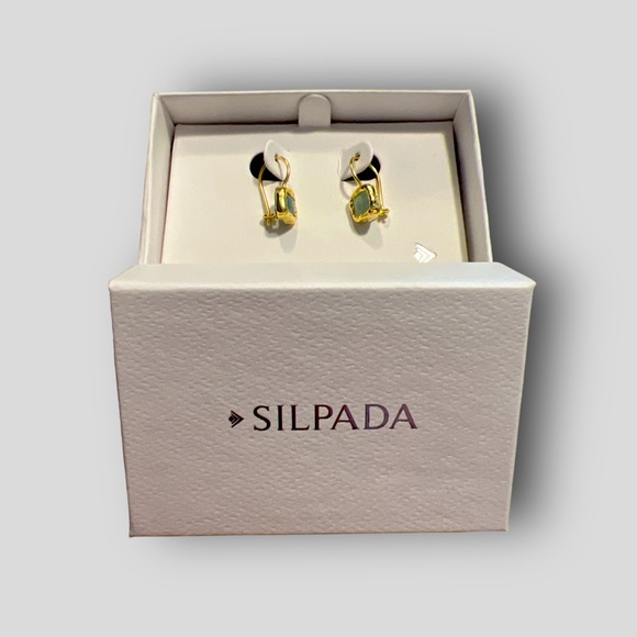 **SOLD** Silpada 'Mediterra' Drop Earrings 14K Gold on Sterling Silver NIB - Picture 2 of 7